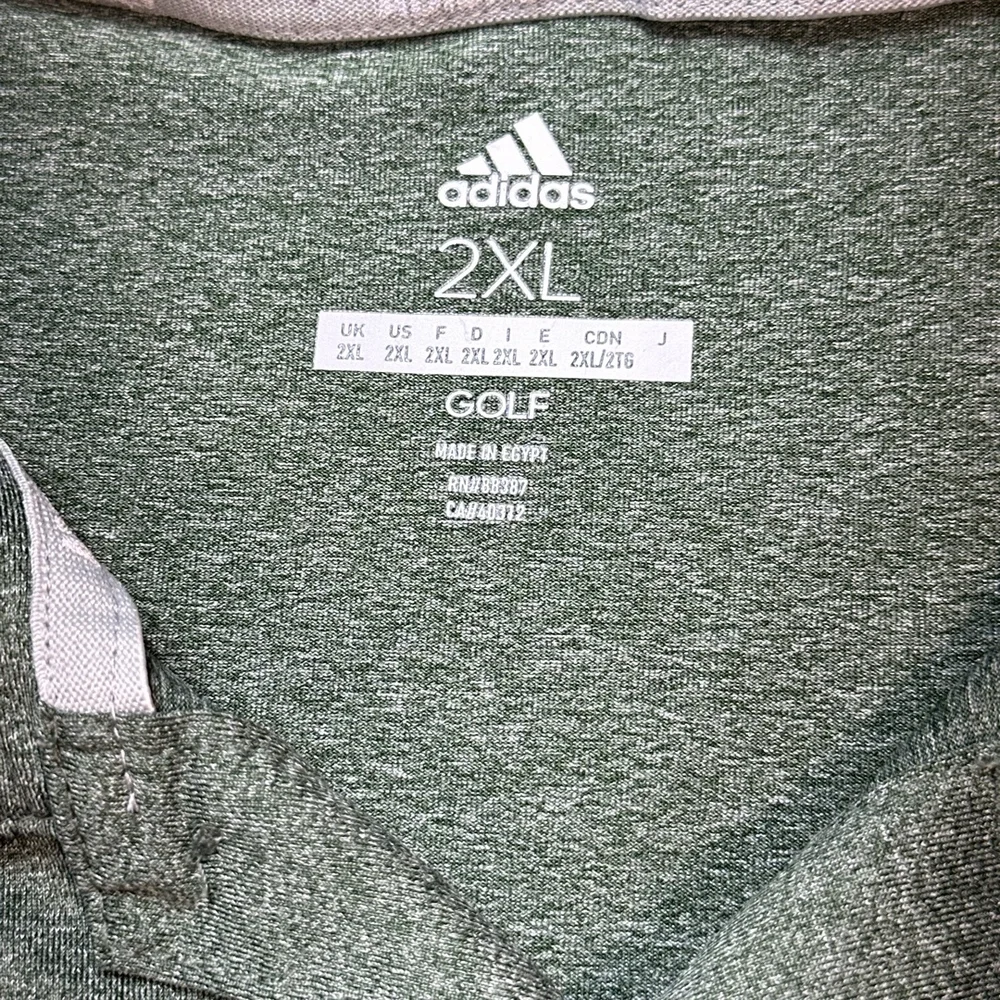 Adidas Polo Mens Size 2XL Heather Green Golf Performance Moisture Wicking - Picture 3 of 9